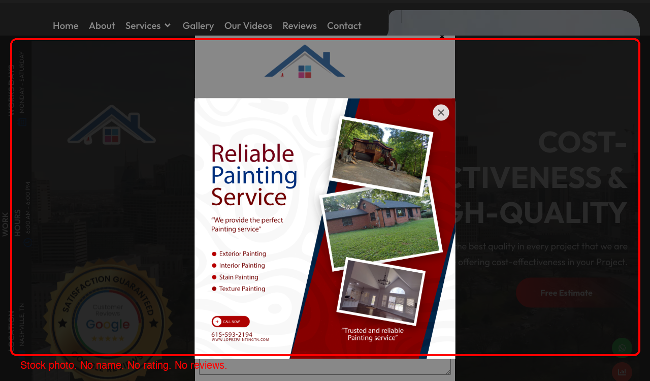 Current homepage with stock imagery